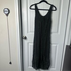 XCVI black crochet midi dress size small‎